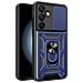 Hybrid Armor Camshield: Custodia Robusta Con Protezione Per La Fotocamera E Anello Metallico Per Samsung Galaxy S24 Fe - Blu - Foto miniatura 1