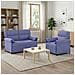 Set di divani 2 pz Blu jeans Tessuto - Foto miniatura 2