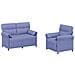 Set di divani 2 pz Blu jeans Tessuto - Foto miniatura 1