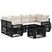 Set Divano da Giardino 7 pz Nero e Bianco Crema polyrattan - Foto miniatura 1