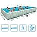 Piscina Ultra Frame Rettangolare con Pompa a Sabbia Telo Base Telo di Copertura e Scala  - Foto miniatura 5