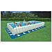 Piscina Ultra Frame Rettangolare con Pompa a Sabbia Telo Base Telo di Copertura e Scala  - Foto miniatura 4