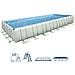 Piscina Ultra Frame Rettangolare con Pompa a Sabbia Telo Base Telo di Copertura e Scala  - Foto miniatura 2