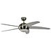 Ventilatore da soffitto Melton nichel, finitura a pale bianche con telecomando, 132 cm - Foto miniatura 1
