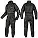 Antipioggia Completo Tuta Impermeabile Intera Moto Scooter Custom Quad Nero Xl - Foto miniatura 1