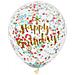 Unique - 6 Palloncini Happy Birthday Con Coriandoli Multicolor - Foto miniatura 1