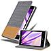 Custodia Compatibile Con Nokia Lumia 925 In Grigio Chiaro Marrone - Coperchio Protettiva Con Chiusura Magnetica, Funzione Stand E Tasca Per Le Carte - Foto miniatura 1