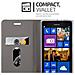 Custodia Compatibile Con Nokia Lumia 925 In Grigio Chiaro Marrone - Coperchio Protettiva Con Chiusura Magnetica, Funzione Stand E Tasca Per Le Carte - Foto miniatura 5