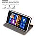 Custodia Compatibile Con Nokia Lumia 925 In Grigio Chiaro Marrone - Coperchio Protettiva Con Chiusura Magnetica, Funzione Stand E Tasca Per Le Carte - Foto miniatura 7