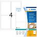 Adhesive labels white A4 Movables 99,1x139 400 pcs, Bianco, 9,91 cm, 13,9 cm - Foto miniatura 2
