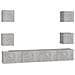 Set di Mobili Porta TV 6 pz Grigio Cemento in Legno Multistrato - Foto miniatura 1