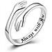 Anelli Hug Con Messaggi D'amore, Confezione Da 2 Silver - Foto miniatura 6