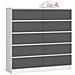 Cassettiera K120, 10 cassetti, 120x40x121 cm, Colore Bianco e Grigio Grafite - Foto miniatura 1