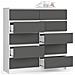 Cassettiera K120, 10 cassetti, 120x40x121 cm, Colore Bianco e Grigio Grafite - Foto miniatura 2