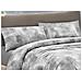 Completo Lenzuola Letto 100% Cotone Made In Italy Disegno Nebula Piazza E Mezza Grigio - Foto miniatura 4