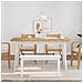 Panca 90 cm Bianco in Legno Massello di Hevea - Foto miniatura 9