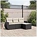 Set Divani Da Giardino 4 Pz Con Cuscini Nero In Polyrattan - Foto miniatura 1