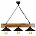 Enola Sospensione Rustica Con 3 Lampade In Legno E Nera - Foto miniatura 1