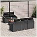 Set Divano da Giardino 6 Pezzi con Cuscini Nero Polyrattan Acacia - Foto miniatura 3