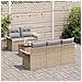 Set Divano Giardino  6 Pezzi Cuscini Beige Polyrattan Acacia, Divano Giardino  Due Posti Ripostiglio Cuscini Beige Polyrattan - Foto miniatura 3