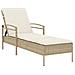 Lettino Prendisole con Cuscino Beige 63x200x81 cm in Polyrattan - Foto miniatura 1