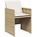 Set da Pranzo da Giardino 17 pz con Cuscini Beige in Polyrattan - Foto miniatura 5