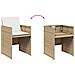 Set da Pranzo da Giardino 17 pz con Cuscini Beige in Polyrattan - Foto miniatura 7