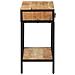 Tavolo Consolle 70x35x70 Cm In Legno Massello Di Mango Grezzo - Foto miniatura 3