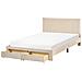 Letto Con Cassetti Contenitori Velluto Lonzac 140 X 200 Cm Beige - Foto miniatura 2