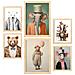 Set Di 6 Stampe Animali Da Circo All'asilo: Dipinti Decorativi Estetici Per Il Tuo Soggiorno, Camera Da Letto E Casa A3 & A4 Telaio In Legno Chiaro - Foto miniatura 1