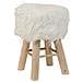 Sgabello In Legno Rivestito In Tessuto Bianco 32x32x44h - Foto miniatura 1