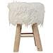 Sgabello In Legno Rivestito In Tessuto Bianco 32x32x44h - Foto miniatura 3