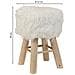Sgabello In Legno Rivestito In Tessuto Bianco 32x32x44h - Foto miniatura 4