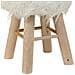 Sgabello In Legno Rivestito In Tessuto Bianco 32x32x44h - Foto miniatura 7