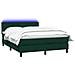 Letto a Molle con Materasso e LED Verde Scuro 160x220 cm Velluto - Foto miniatura 3