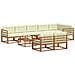 Set di divani da esterno con cuscino 9 pcs Naturale e Crema - Foto miniatura 3