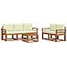 Set di divani da esterno con cuscino 6 pcs Naturale e Crema - Foto miniatura 1