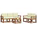 Set di divani da esterno con cuscino 6 pcs Naturale e Crema - Foto miniatura 3