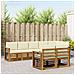 Set divani 8 pcs Naturale e Crema Legno di Acacia Massello - Foto miniatura 2