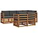 Set divani 7 pcs Naturale e Antracite Legno di Acacia Massello - Foto miniatura 1