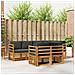 Set divani 7 pcs Naturale e Antracite Legno di Acacia Massello - Foto miniatura 2