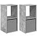 Comodino con cassetto 2 pcs Grigio cemento 35 x 32 x 68,5 cm - Foto miniatura 1