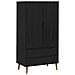 Guardaroba MOLDE Nero 90 x 55 x 175 cm Legno Massello di Pino - Foto miniatura 1