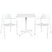 Set Tavolo Giardino Quadrato Fisso 70 X 70 Con 2 Poltrone In Ferro Bianco Per Esterno - Foto miniatura 1