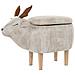 Pouf In Tessuto Beige Reindeer - Foto miniatura 5