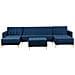 Divano A Forma Di U Con Ottomana Aberdeen Blu Marino Velluto Simmetrico - Foto miniatura 1