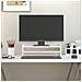 Supporto Per Monitor Bianco 50x24x16 Cm Legno Massello Di Pino - Foto miniatura 1