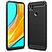 Custodia B-case Tpu Silicone Cover Case Per Oppo A15 - A15s Carbon Metal Black - Foto miniatura 1