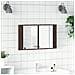Armadietto Specchio Con Led Rovere Marrone 80x12x45cm Acrilico - Foto miniatura 3