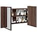 Armadietto Specchio Con Led Rovere Marrone 80x12x45cm Acrilico - Foto miniatura 1